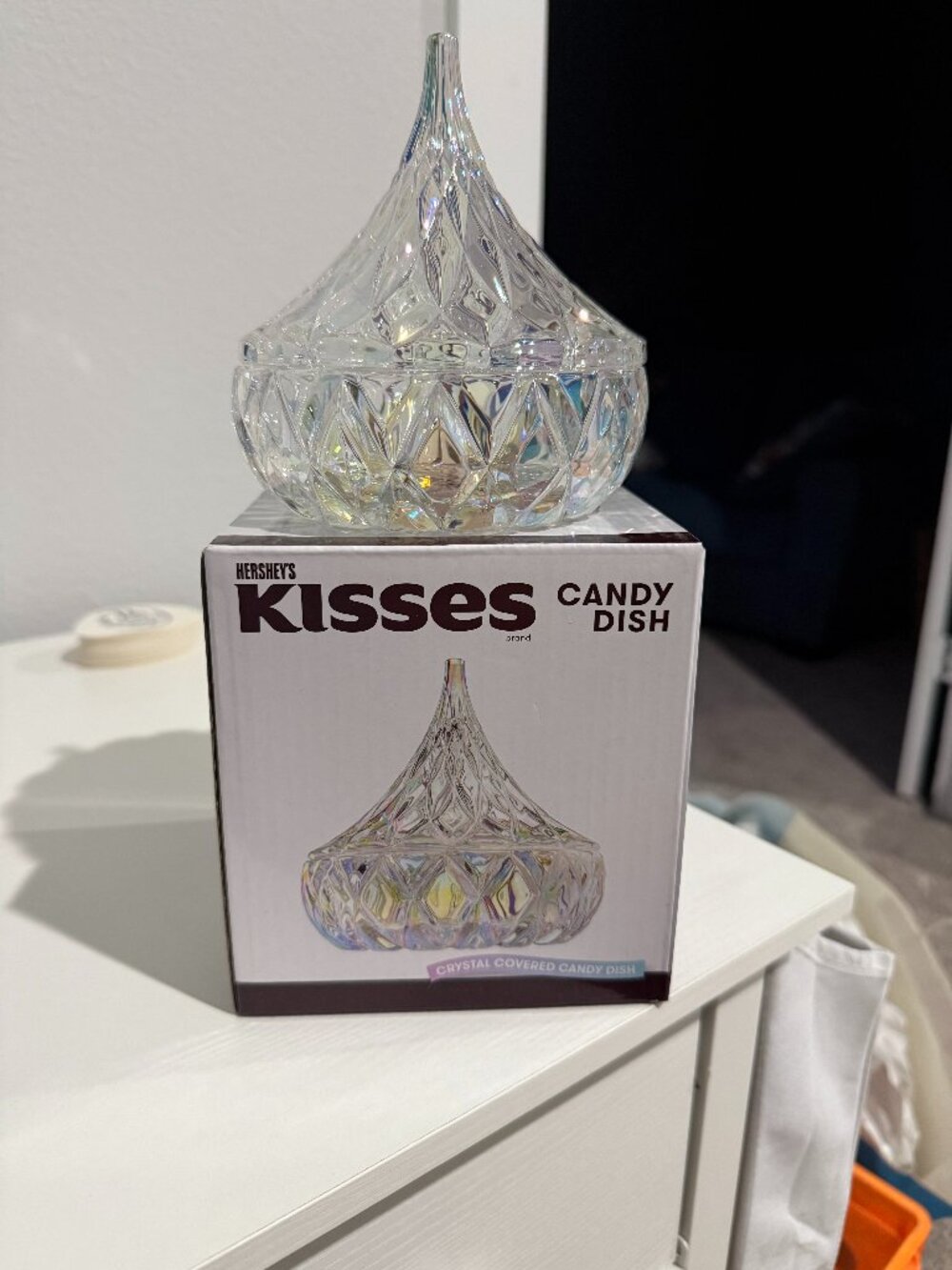 Hersey Kisses Crystal Glass Candy dish Clear Carnival